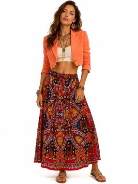 Hippie Forever Paisley Medallion Print Womens SZ OS Psychedelic Statement Boho